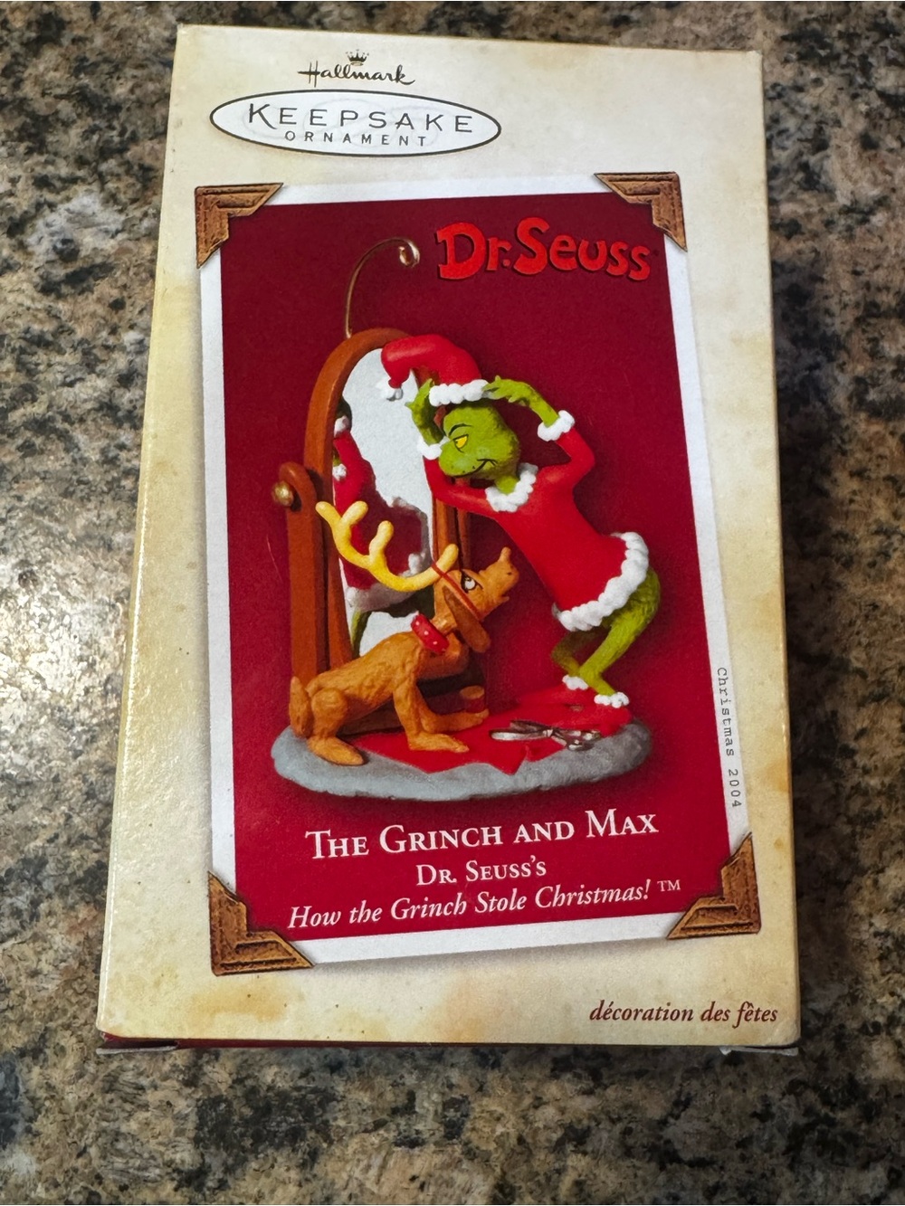 2004 Hallmark Keepsake Ornament The Grinch and Max Dr. Seuss - New Some Box Wear